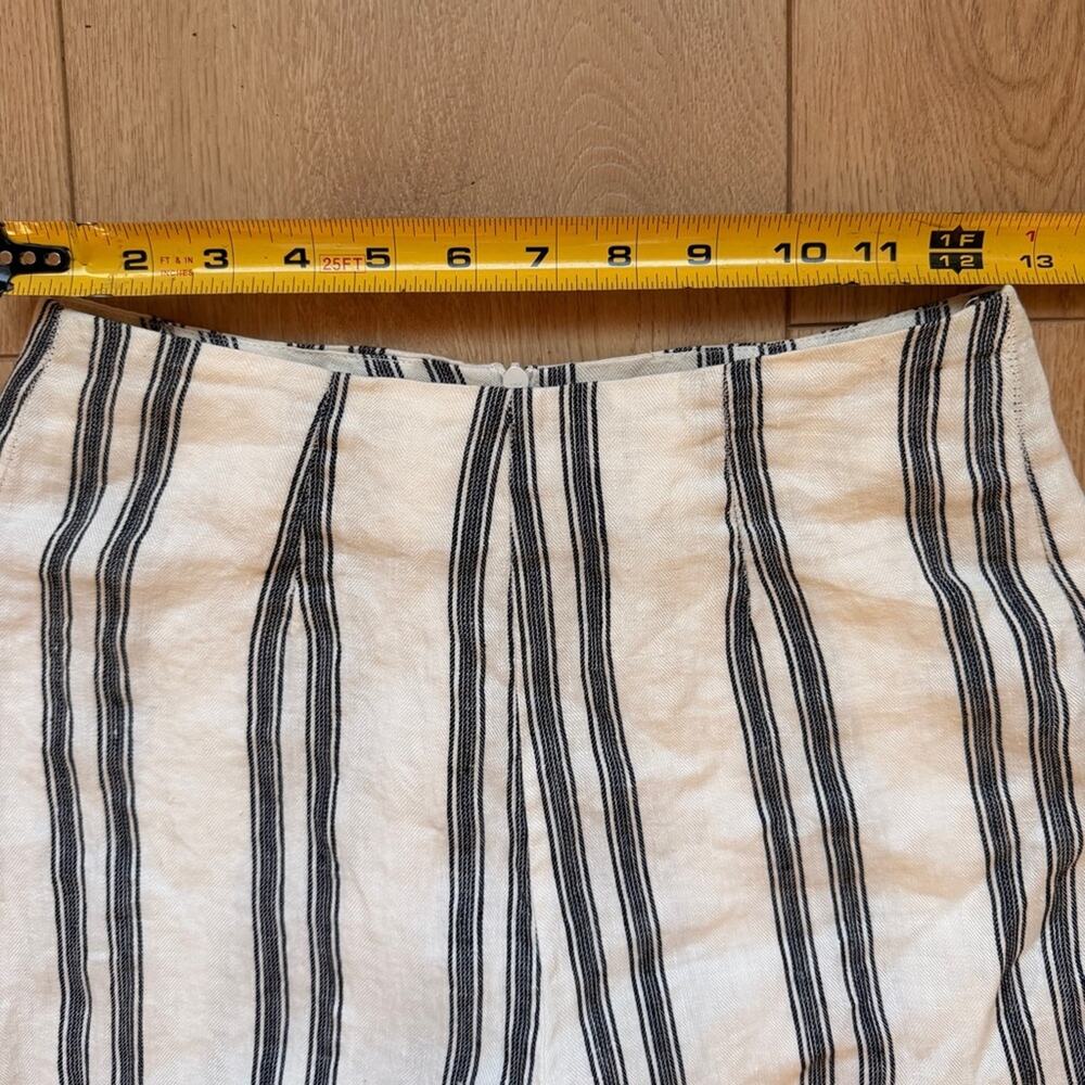 Reformation white and Black Striped cropped linen Pants size 0 - Picture 9 of 12